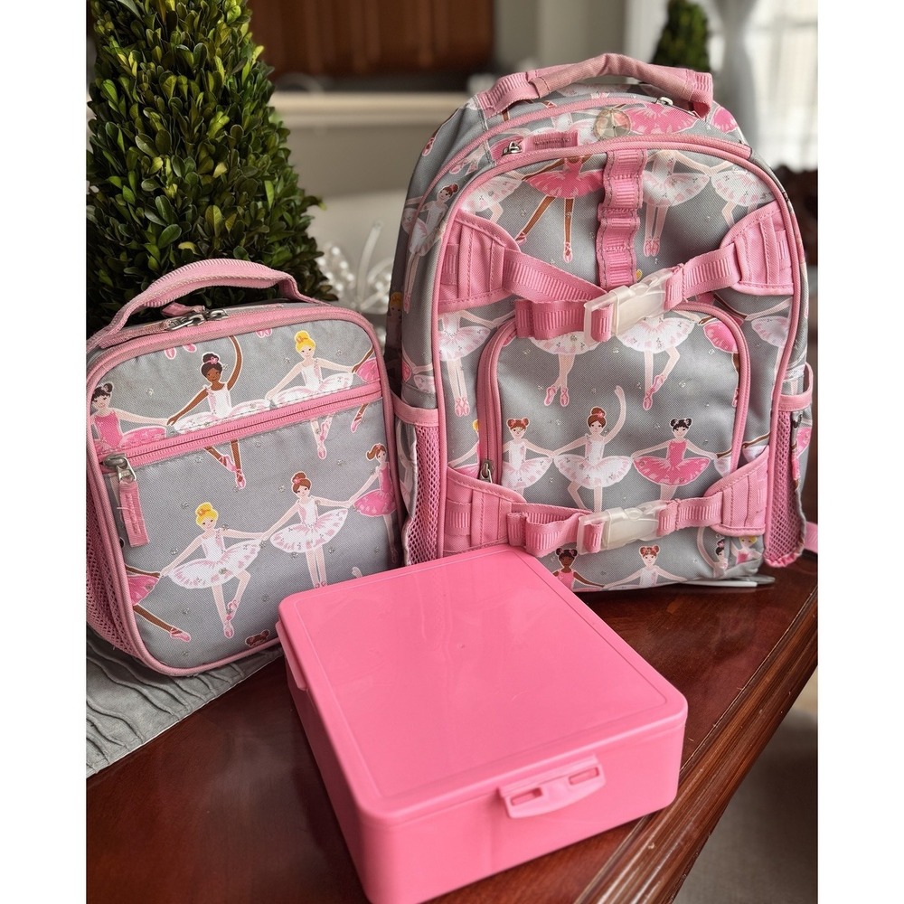 Pottery Barn Kids Mackenzie Glitter Ballerina Backpack Lunch Bag Bento Box SMAL